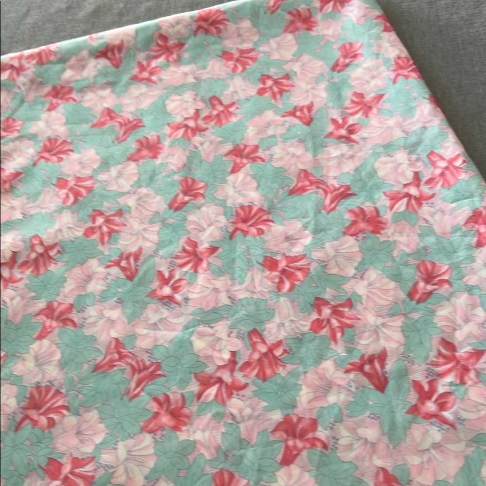 Floral Patterned Fabric in Pink and Green